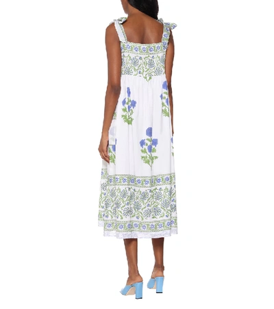 Shop Juliet Dunn Floral Cotton Midi Dress In White