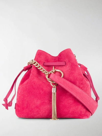 Shop Jimmy Choo Small Callie Drawstring Bucket Bag In Pink