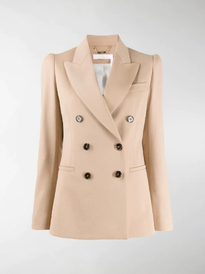 Shop Chloé Double-breasted Blazer In Neutrals