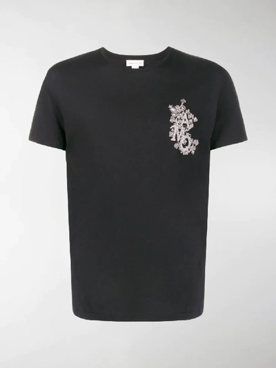Shop Alexander Mcqueen Chest Logo T-shirt In Black