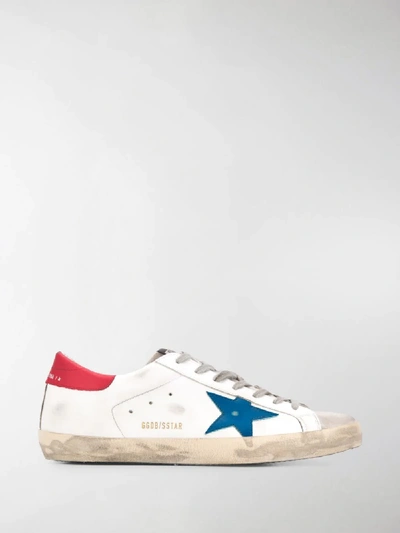 Shop Golden Goose Printed Plimsoll Trainers In White