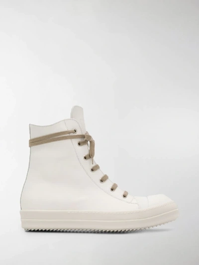 Shop Rick Owens Larry Hi-top Sneakers In White