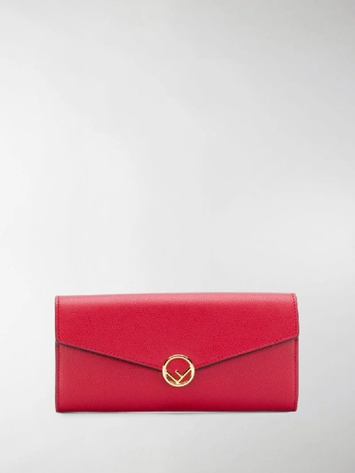 Shop Fendi Logo Continental Wallet In Red