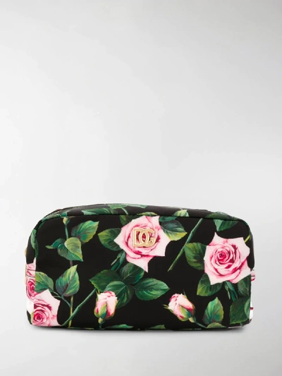 Shop Dolce & Gabbana Rose Make-up Case In Black