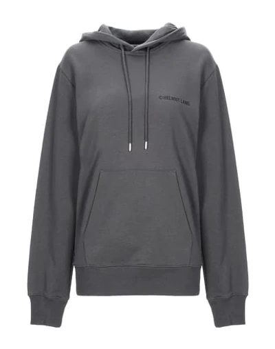 Shop Helmut Lang Hooded Sweatshirt In Steel Grey