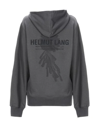 Shop Helmut Lang Hooded Sweatshirt In Steel Grey