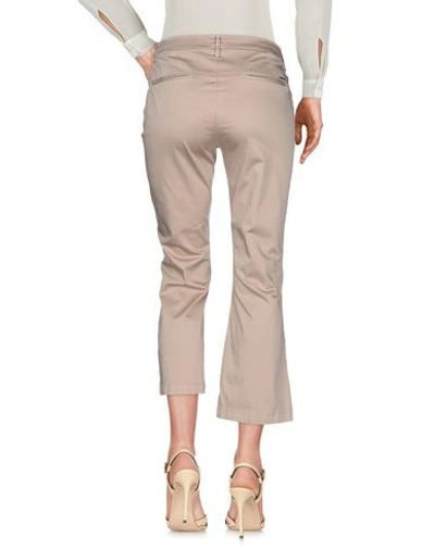 Shop Liu •jo Woman Cropped Pants Beige Size 26 Cotton, Elastane
