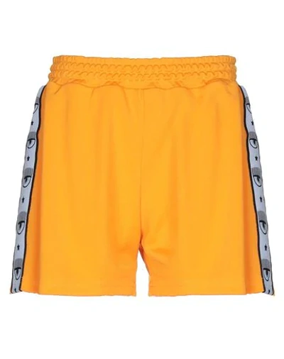 Shop Chiara Ferragni Woman Shorts & Bermuda Shorts Orange Size M Polyester