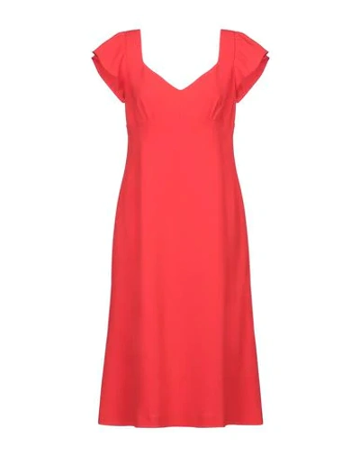 Shop Boutique Moschino Midi Dresses In Red