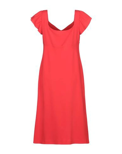 Shop Boutique Moschino Midi Dresses In Red