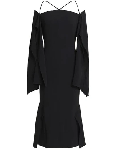 Shop Roland Mouret Midi Dress In Black