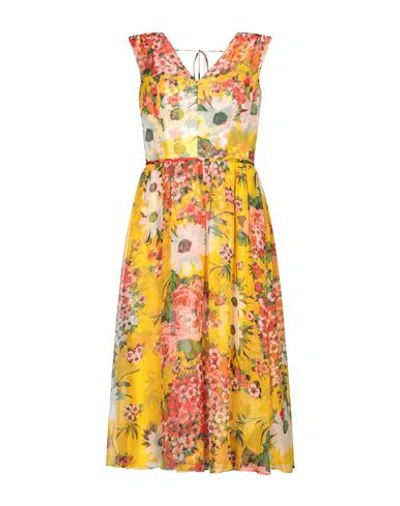 Shop Carolina Herrera 3/4 Length Dresses In Yellow