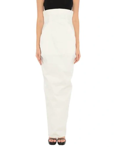 Shop Rick Owens Long Skirts In White