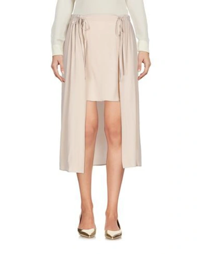 Shop Mauro Grifoni 3/4 Length Skirts In Beige
