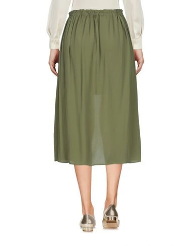 Shop Mauro Grifoni Grifoni Woman Midi Skirt Military Green Size 8 Acetate, Silk
