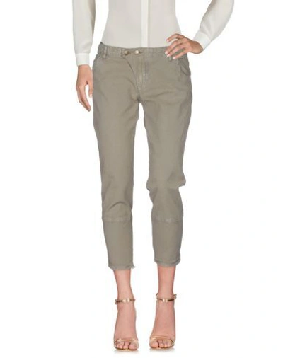 Shop Ermanno Scervino Cropped Pants & Culottes In Military Green