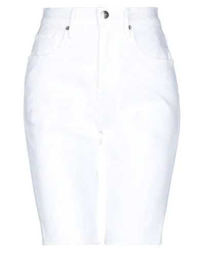 Shop Frame Woman Denim Shorts White Size 26 Cotton, Elastane