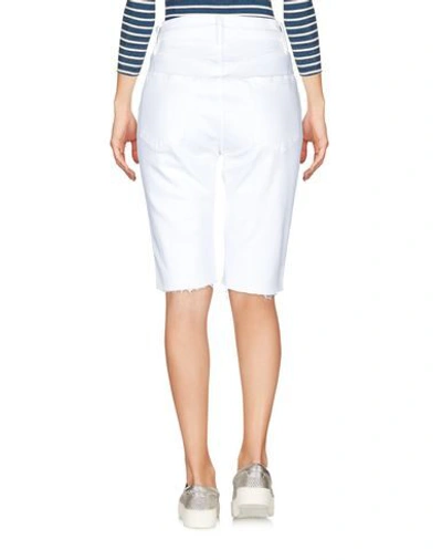 Frame Woman Denim Shorts White Size 26 Cotton, Elastane In White
