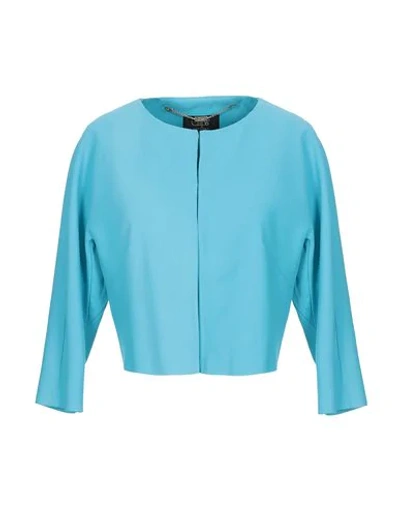 Shop Clips Suit Jackets In Turquoise