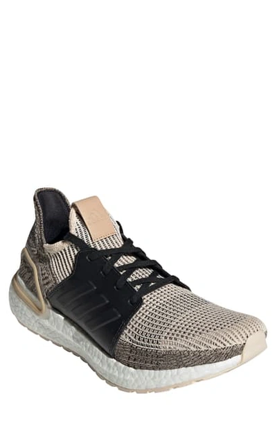 Shop Adidas Originals Ultraboost 19 Running Shoe In Linen/ Core Black/ Brown