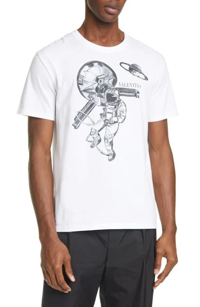Shop Valentino Astronaut Graphic T-shirt In White