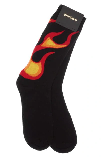 Shop Palm Angels Palm Angles Burning Socks In Black Multicolor