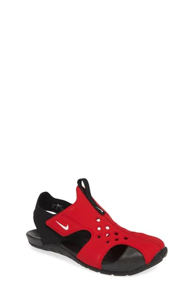 Shop Nike Sunray Protect 2 Sandal In University Red/ White-black