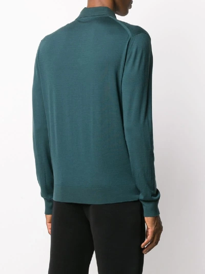 Shop Ermenegildo Zegna Knitted Polo Shirt In Green