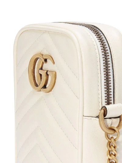 Shop Gucci Gg Marmont Mini Bag In White