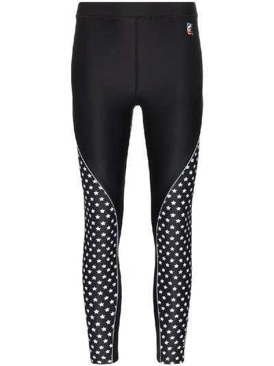 P.e Nation Dominion Star Print Performance Leggings In Black