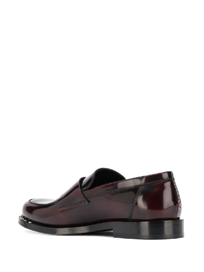 Shop Jimmy Choo Bane Star-studded Loafers In Brown