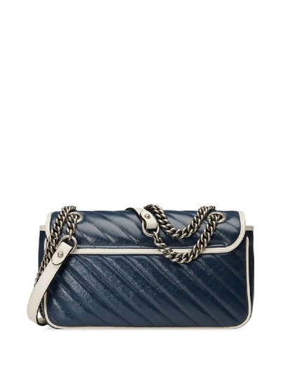 Shop Gucci Gg Marmont Shoulder Bag In Blue