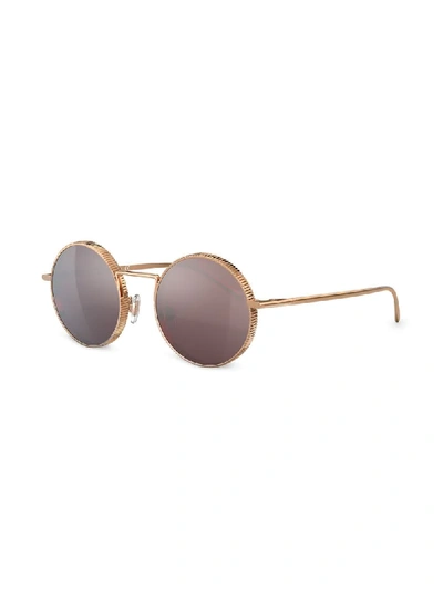 Shop Dolce & Gabbana Circle Frame Sunglasses In Gold