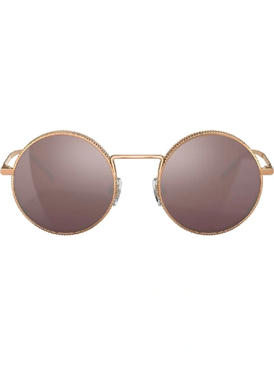 Shop Dolce & Gabbana Circle Frame Sunglasses In Gold