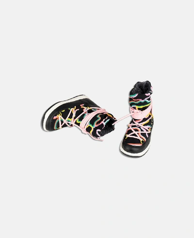Shop Stella Mccartney Ski Boots With Logo In Black / Mimosa