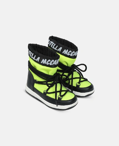 Shop Stella Mccartney Kids Yellow Ski Boots With Logo