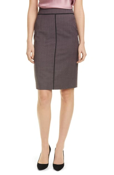 Shop Hugo Boss Vifana Pencil Skirt In Grenadine Fantasy