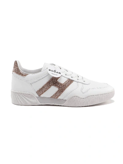 Shop Hogan H357 Retro Volley Sneaker In Bianco+platino