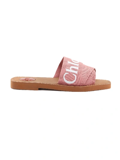 Shop Chloé Woody Flat Sandal In Delicate Pink