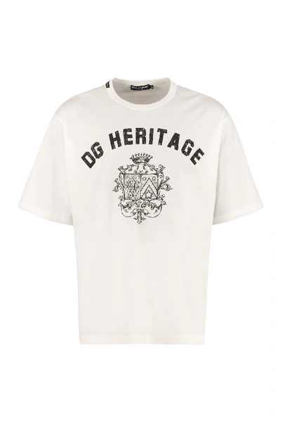 Shop Dolce & Gabbana Stretch Cotton T-shirt In White