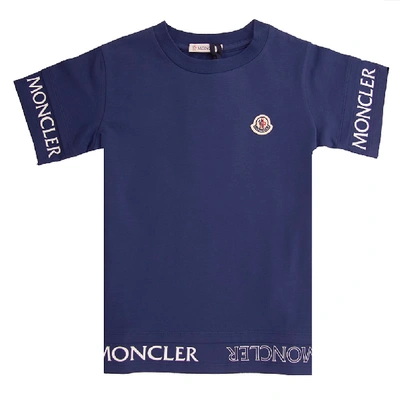 Shop Moncler Jersey Stretch T-shirt In Bright Blue