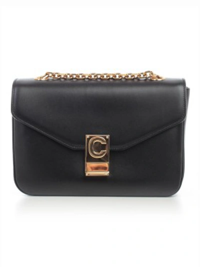 Shop Celine C Chain Shoulder Bag In Black