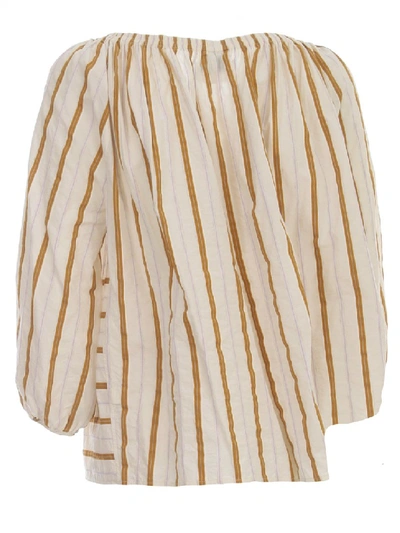 Shop Forte Forte Striped Cotton Shirt In Neutrals