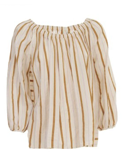 Shop Forte Forte Striped Cotton Shirt In Neutrals