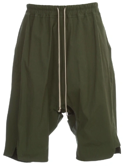 Shop Rick Owens Cotton Shorts In Green