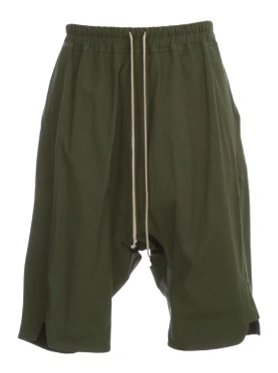 Shop Rick Owens Cotton Shorts In Green