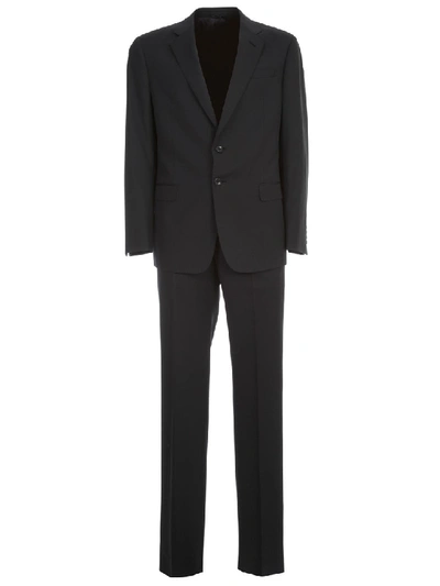 Shop Giorgio Armani Single-breasted Suit In Black