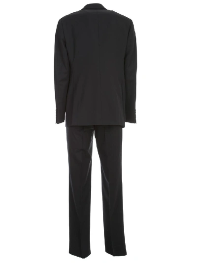 Shop Giorgio Armani Single-breasted Suit In Black