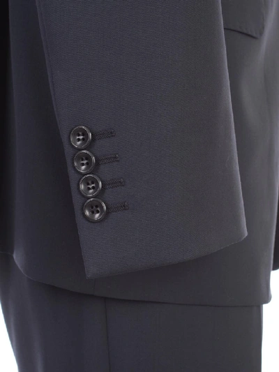 Shop Giorgio Armani Single-breasted Suit In Black