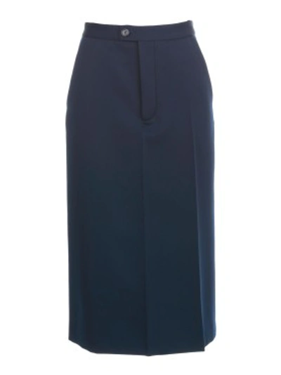 Shop Maison Margiela Pencil Skirt In Blue